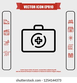 medicine briefcase icon vector