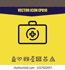 medicine briefcase icon vector