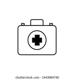 The Medicine Briefcase vector icon.
 Illustration symbol of medical bag icon