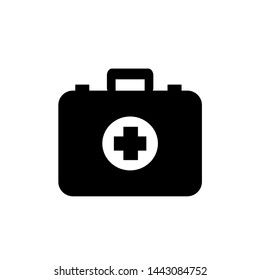 The Medicine Briefcase vector icon.
 Illustration symbol of medical bag icon