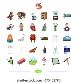 , medicine, business, armament and other web icon in cartoon style. country, map, tourism icons in set collection.