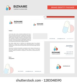 Medicine Business Letterhead, Envelope and visiting Card Design vector template