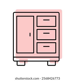 Medicine Cabinet color shadow thinline icon , vector, pixel perfect, illustrator file