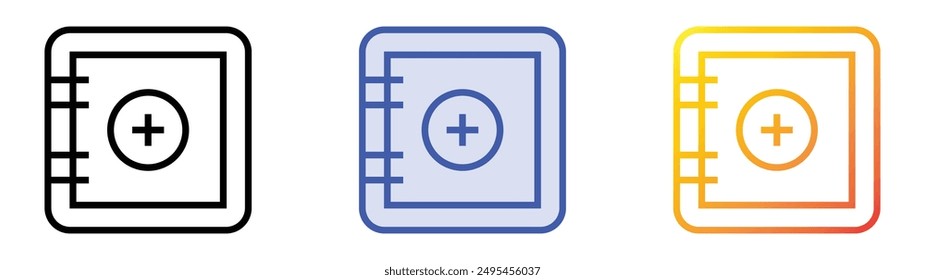 medicine cabinet icon. Linear, Blue Fill and Gradient Style Design Isolated On White Background