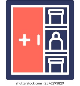 Medicine Cabinet Icon Mixed Vector Illustration