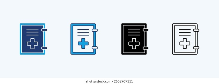 Conjunto de iconos de gabinete de medicina Colección de estilo múltiple