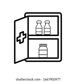 Medicine cabinet icon vector on trendy design 