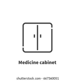 Medicine cabinet icon, vector symbol in line style isolated on white background. Editable stroke 48x48 pixel perfect.