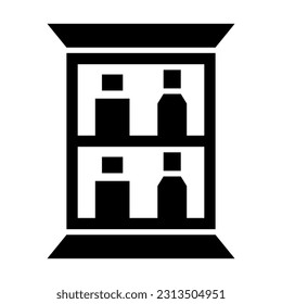 Medicine Cabinet Vector Glyph Icon For Personal And Commercial Use.
