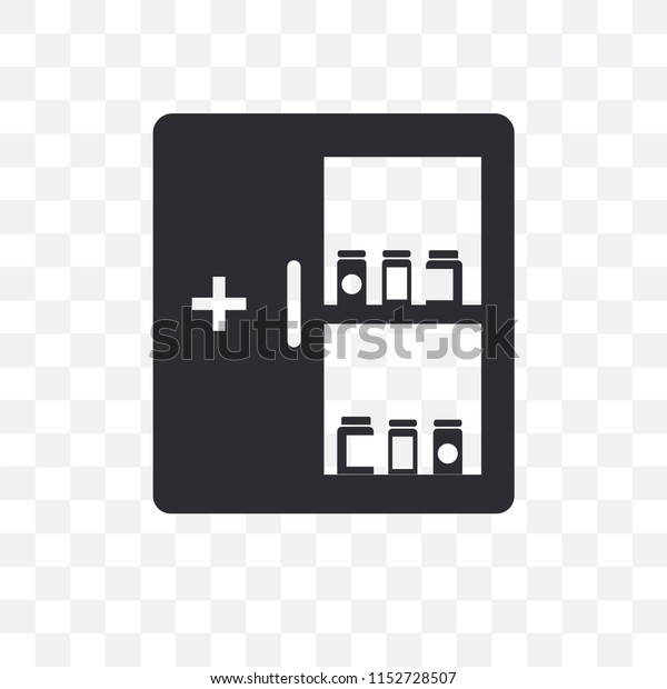 Medicine cabinet vector icon\
isolated on transparent background, Medicine cabinet logo\
concept