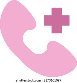 Medicine call, illustration, vector on a white background.