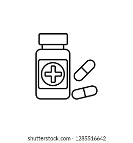 medicine capsule icon. Element of medicine for mobile concept and web apps illustration. Thin color line icon for website design and development, app development
