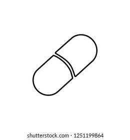 medicine capsule icon. Simple outline vector of Medicine  set for UI and UX, website or mobile application