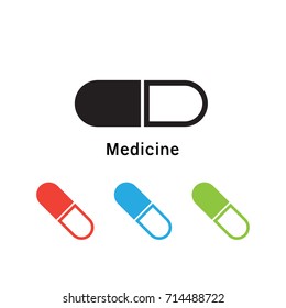Medicine capsule icon vector illustration.
