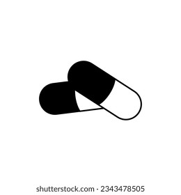 medicine capsule icon, vector isolated pharmacy and medicine symbol. simple style medical design element