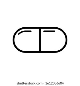 Medicine capsule icon vector in line style design