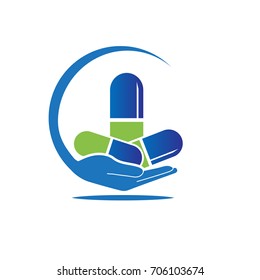 Medicine capsule logo