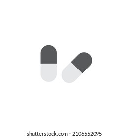 Medicine Capsule, Pill Icon Vector in Flat Style