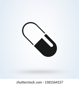 medicine capsule. Simple vector modern icon design illustration