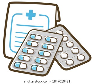 Medicine. Capsule and tablet. Vector illustration.