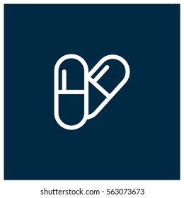Medicine capsule vector icon