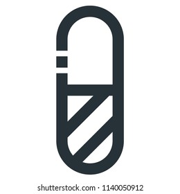 Medicine Capsule Vector Line Icon 32x32 Pixel Perfect. Editable 2 Pixel Stroke Weight. Medical Health Icon for Website Mobile App Presentation