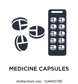 Medicine capsules icon vector isolated on white background for your web and mobile app design, Medicine capsules logo concept