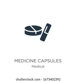 Medicine capsules icon vector. Trendy flat medicine capsules icon from medical collection isolated on white background. Vector illustration can be used for web and mobile graphic design, logo, eps10