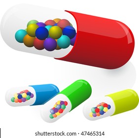 Medicine capsules. Vector illustration. Eps10