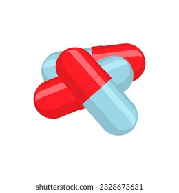 Medicine Kapseln, Vektorgrafik in flachem Design