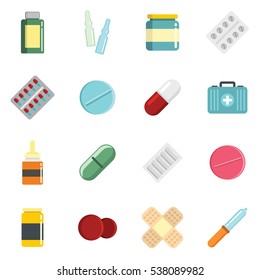 Medicine Cartoon Pill Drugs Antibiotics Icons Stock Vector (royalty 