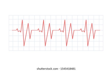 medicine chart, heart rhythms in flat style, vector