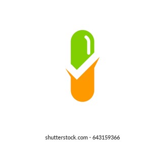 Medicine Check Icon Logo Design Element