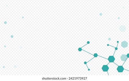 Medicine Chemical Structure Vector Transparent Background. Dna Geometric Backdrop. Scientific Medical Microbiology Cover. Abstract Pattern.