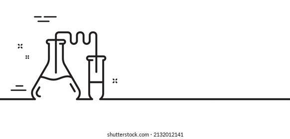 Medicine chemistry lab line icon. Medical laboratory sign. Minimal line illustration background. Chemistry lab line icon pattern banner. White web template concept. Vector