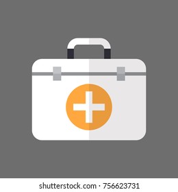 Medicine Chest Icon First Aids Box Flat Vector Illustration