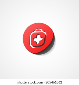 Medicine chest web icon on white background