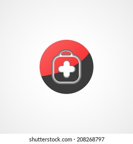 Medicine chest web icon on white background