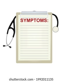 Medicine clipboard and stethoscope. vector