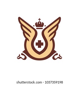 Medicine coat of arms abstract sign.