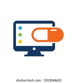 Medicine Computer Logo Icon Design