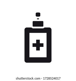 medicine concept, alcohol bottle icon over white background, silhouette style, vector illustration