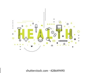 Medicine concept Health. Creative design elements for websites, mobile apps and printed materials. 