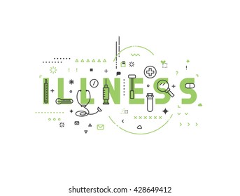 Medicine concept illness. Creative design elements for websites, mobile apps and printed materials. 