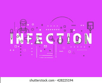 Medicine concept infection. Creative design elements for websites, mobile apps and printed materials.