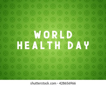 Medicine concept inscription World health day. Creative design elements for websites, mobile apps and printed materials. 