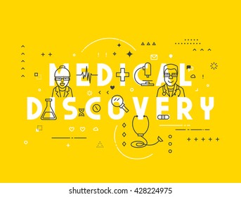 Medicine concept medical discovery. Creative design elements for websites, mobile apps and printed materials. 
