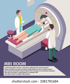 Medicine concept MRI scan and diagnostics Patient lying scanner machine in hospital