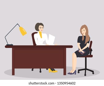 Medicine concept: pretty doctor and pregnant woman. Practitioner doctor and cute pregnant female patient in hospital office. Gynecologist consultation and diagnostics.Vector flat cartoon illustration