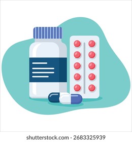 Medicine container blister pack Vector gráfico blanco